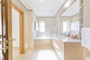 Hair dryer, bidet, towels