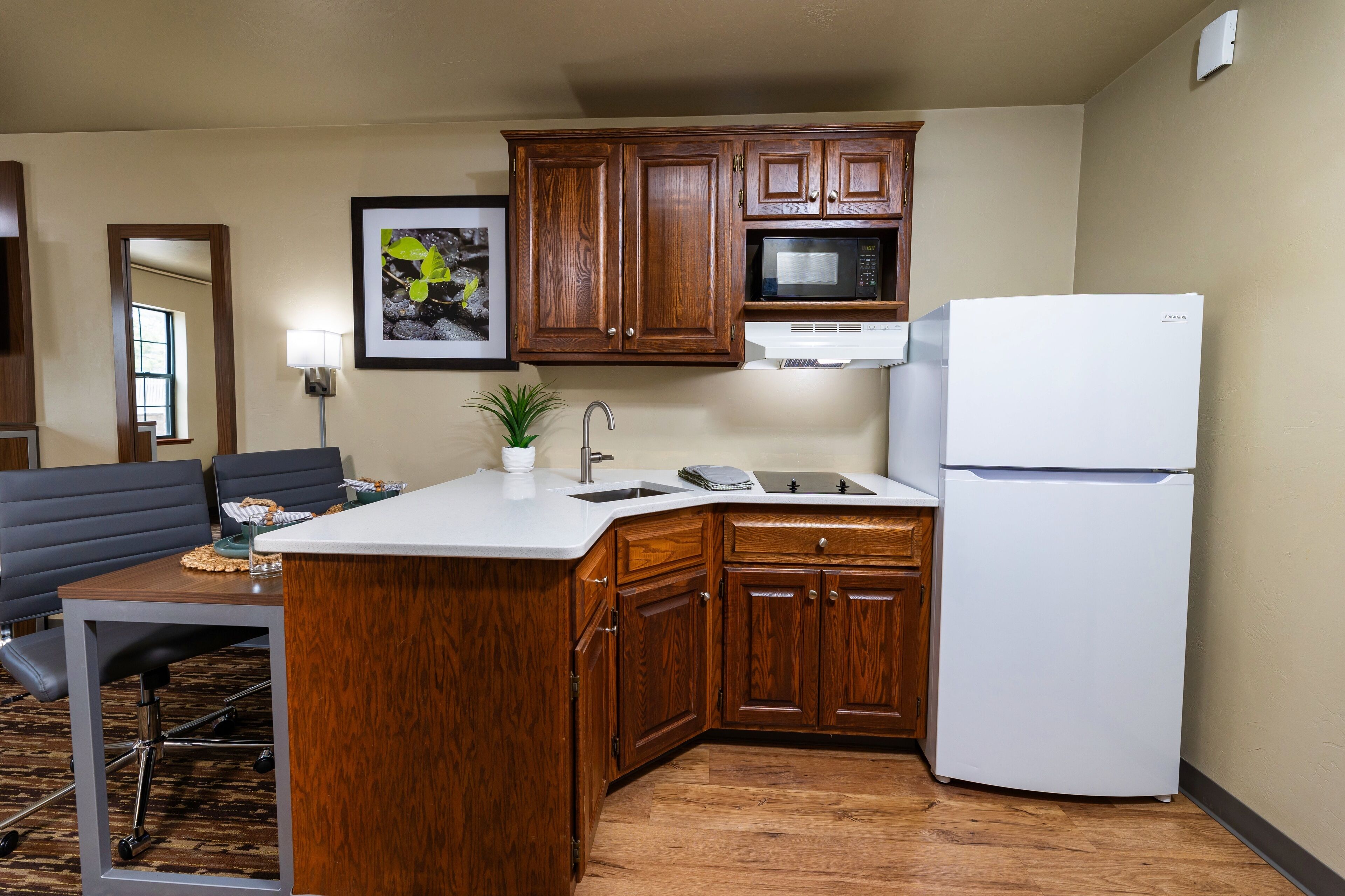 executive suite, 1 queen bed | private kitchen | full-sized fridge, microwave, stovetop, coffee/tea maker