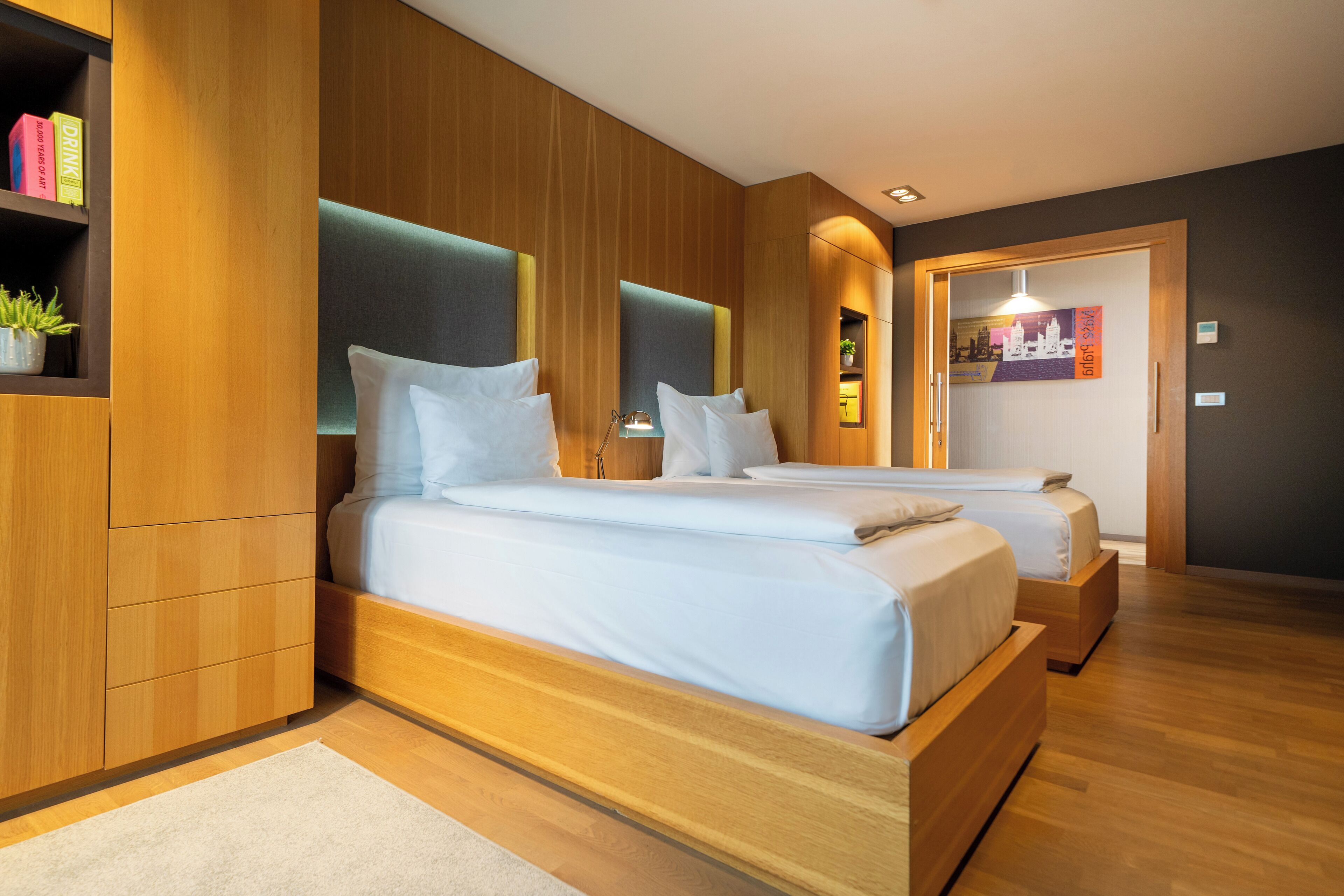 1 bedroom, hypo-allergenic bedding, memory-foam beds, free minibar