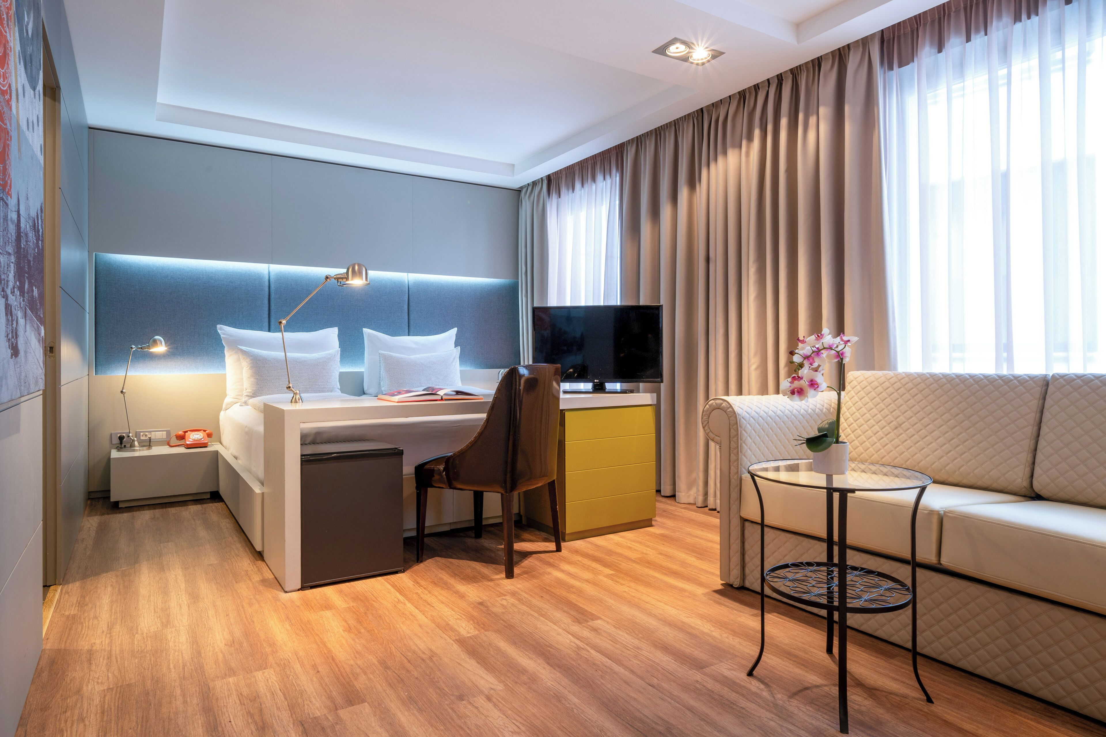 1 bedroom, hypo-allergenic bedding, memory-foam beds, free minibar