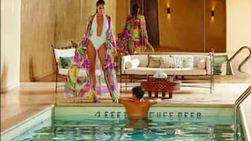 Indoor pool, open 7:00 AM to 9:00 PM, sun loungers, lifeguards on site