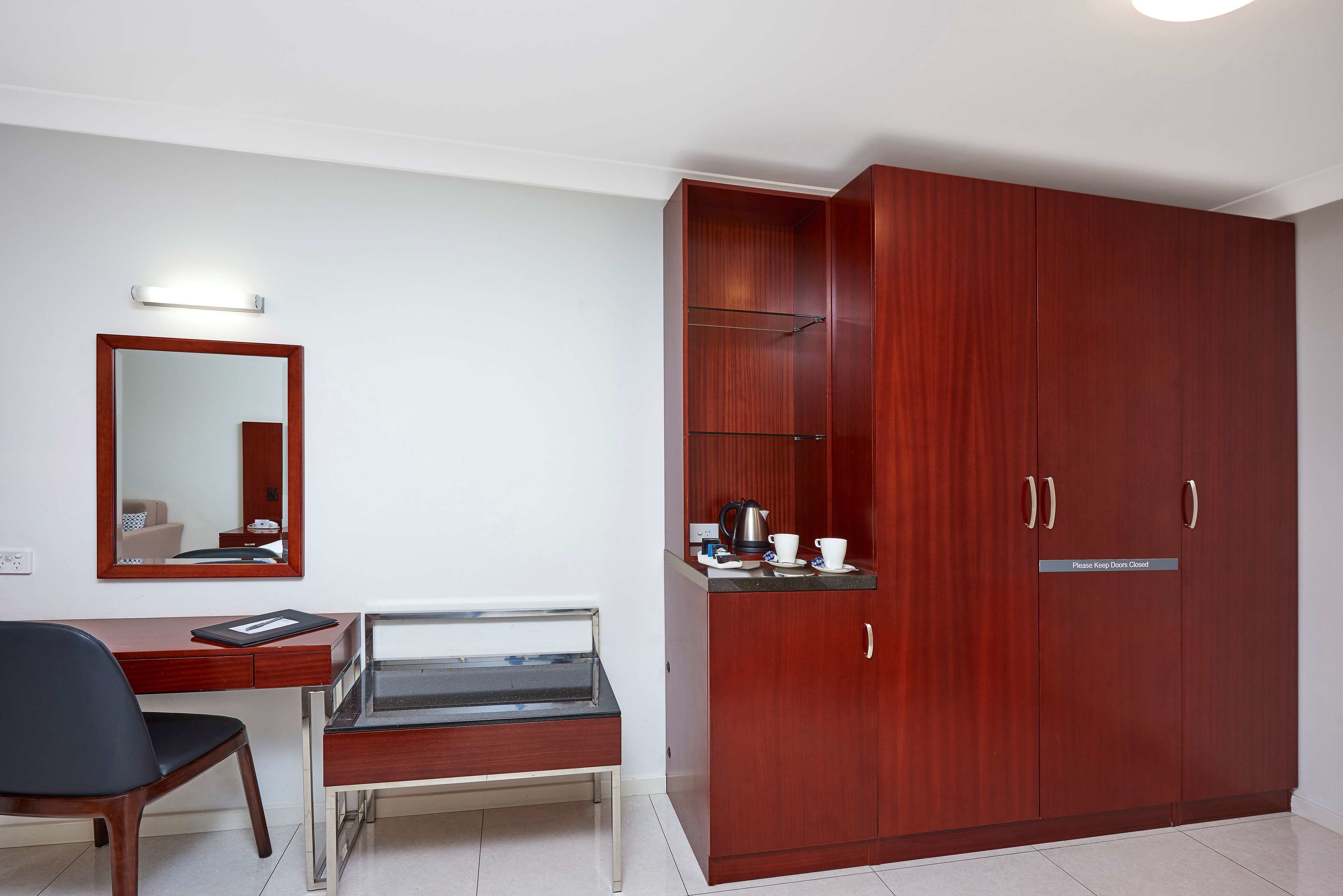 in-room safe, desk, laptop workspace, soundproofing