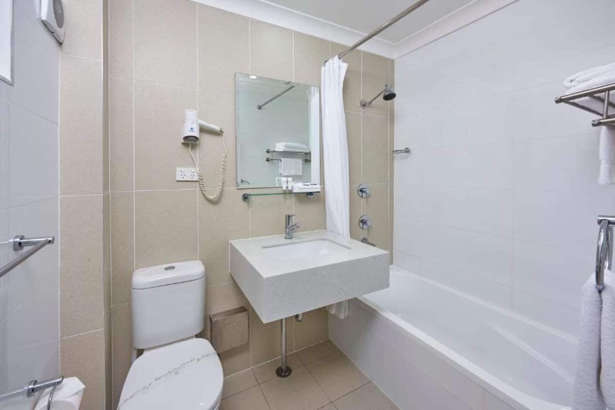 free toiletries, hair dryer, towels