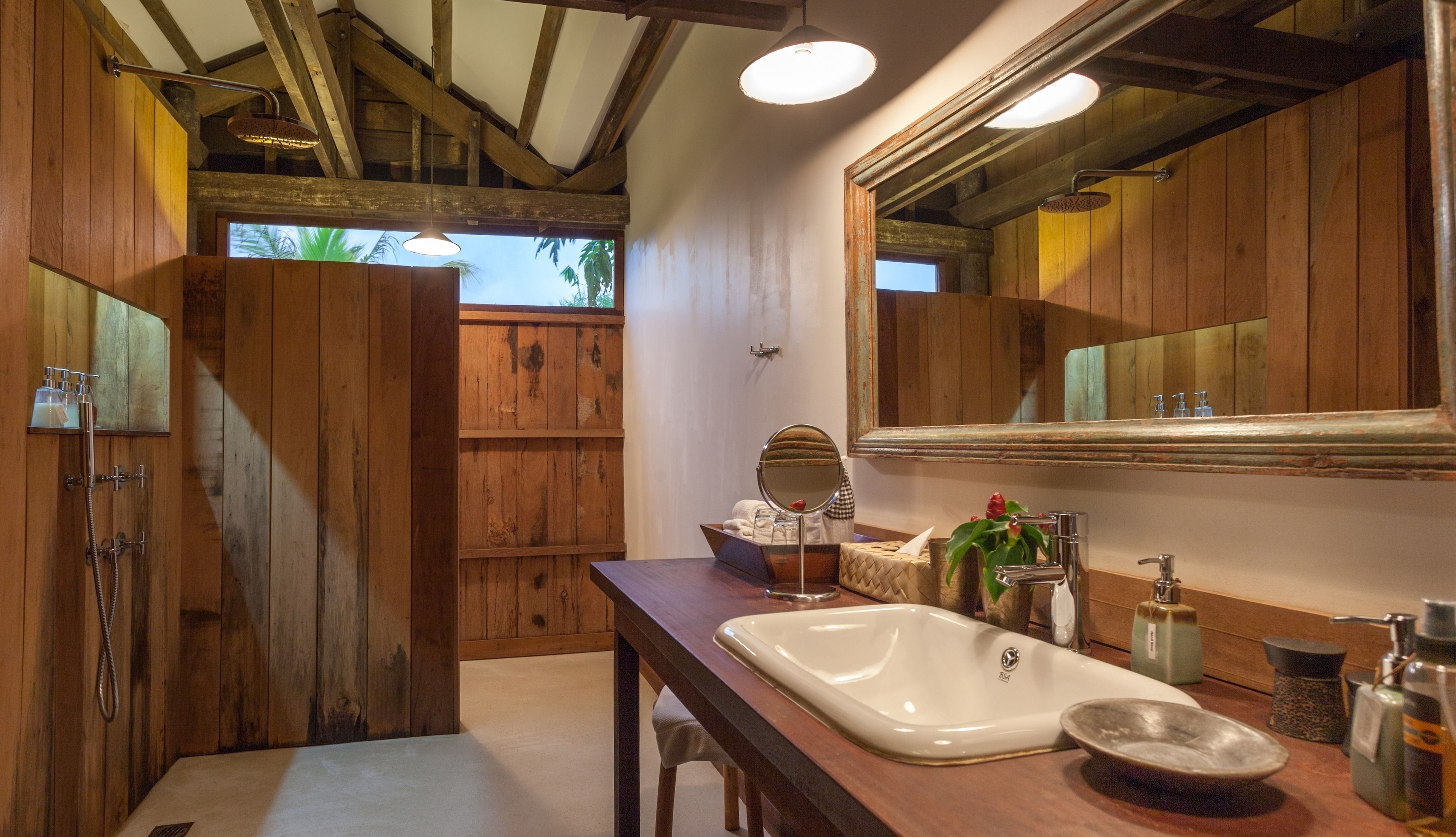 rainfall showerhead, free toiletries, hair dryer, bathrobes