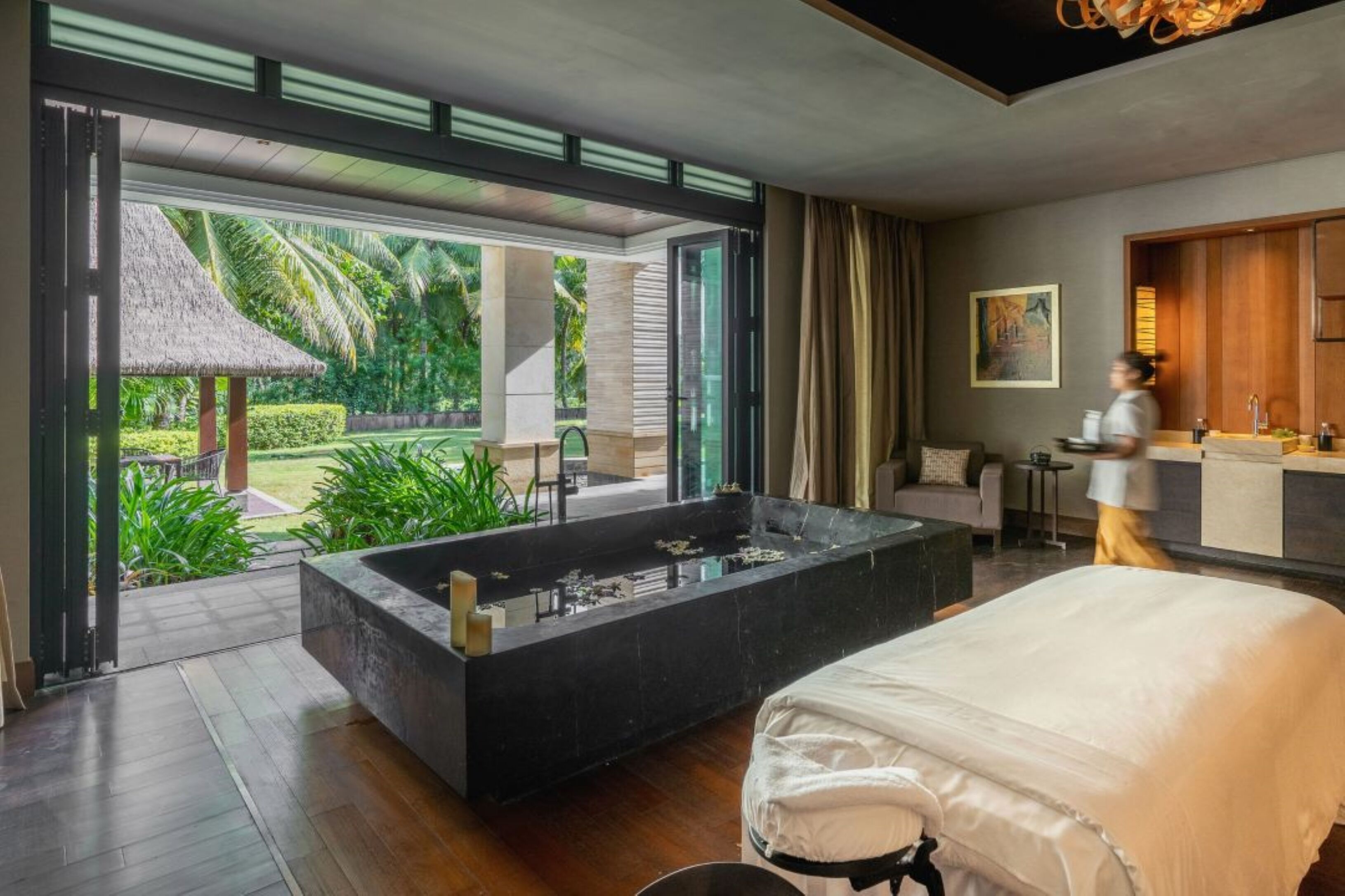 Grand Room, 2 Double Beds | Private spa tub