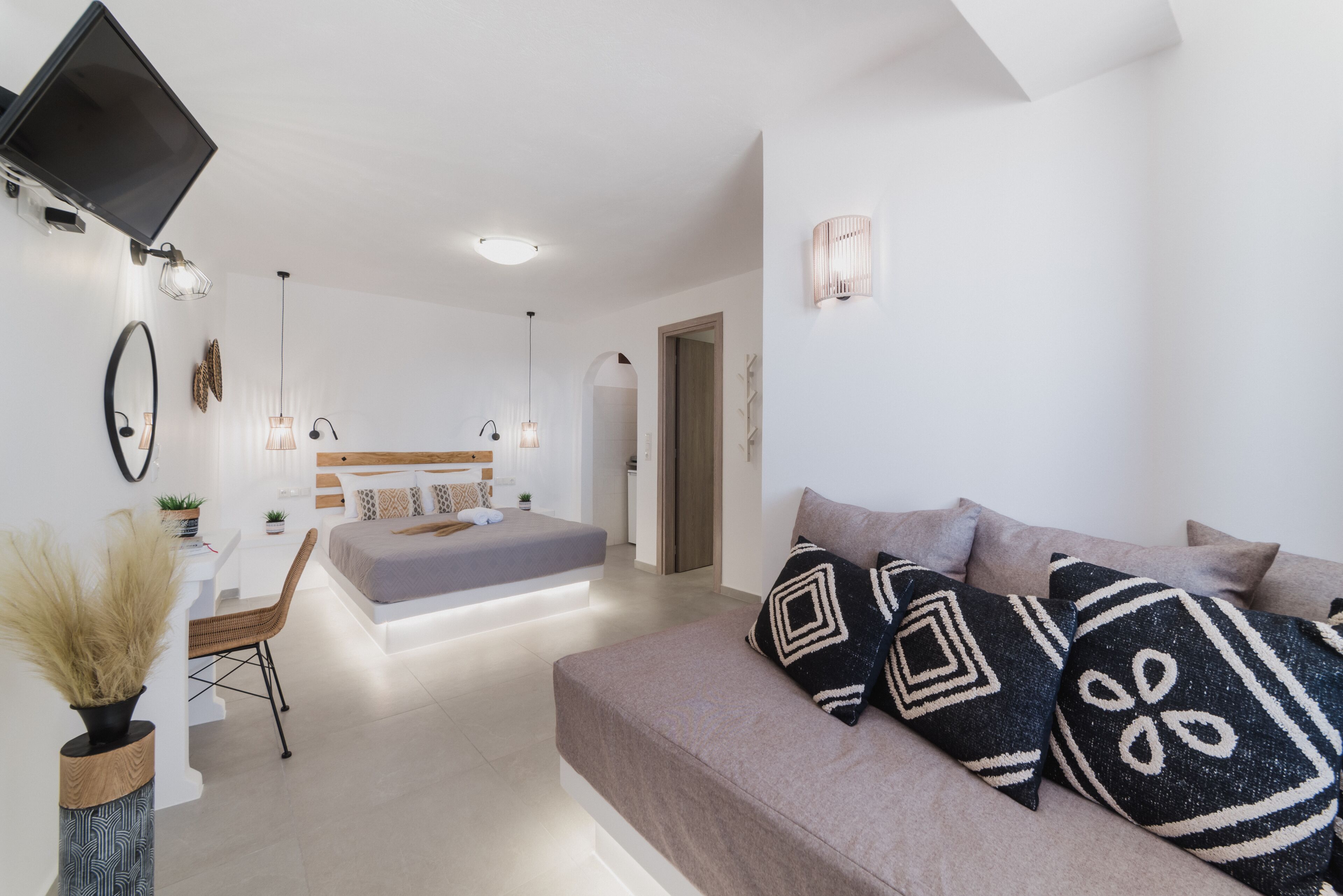 Suíte estúdio luxo, vista para o mar | Roupas de cama premium