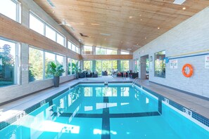 Indoor pool, sun loungers