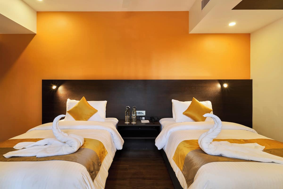 superior room / annex building (balcony view) | premium bedding, in-room safe, desk, laptop workspace