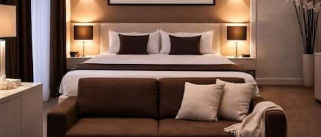 Ropa de cama de alta calidad y minibar