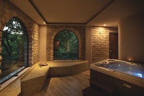 Sauna, hot tub, steam room, Turkish bath, body treatments