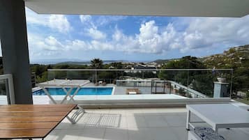 Deluxe Double Room, 1 King Bed, Terrace, Sea View | Balcony view