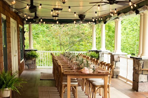 Outdoor banquet area