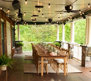 Outdoor banquet area