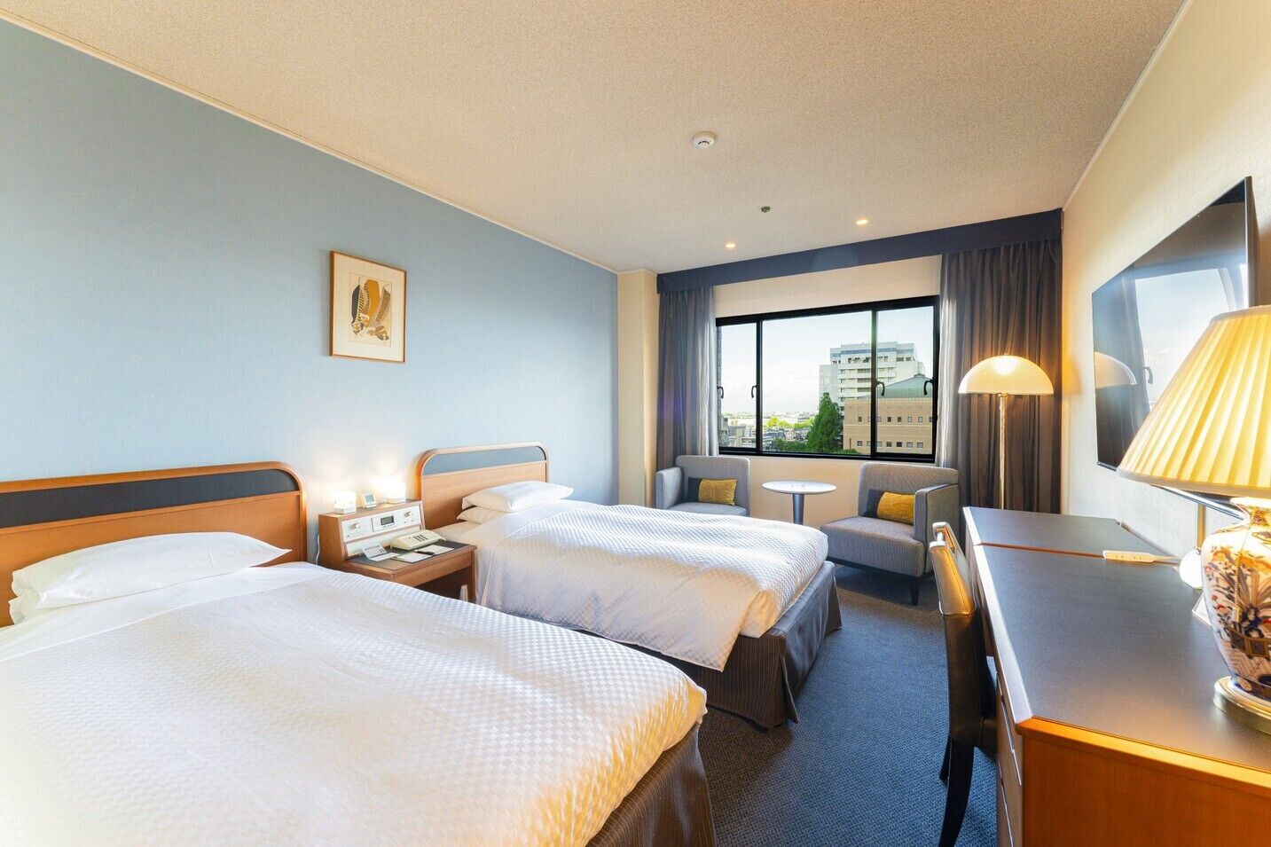 Premium bedding, down comforters, in-room safe, desk