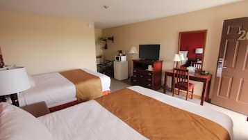 Queen with Two Queen Beds | Desk, iron/ironing board, free WiFi, bed sheets