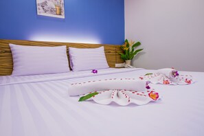 Standaard tweepersoonskamer | Luxe beddengoed, een kluis op de kamer, een bureau, gratis wifi