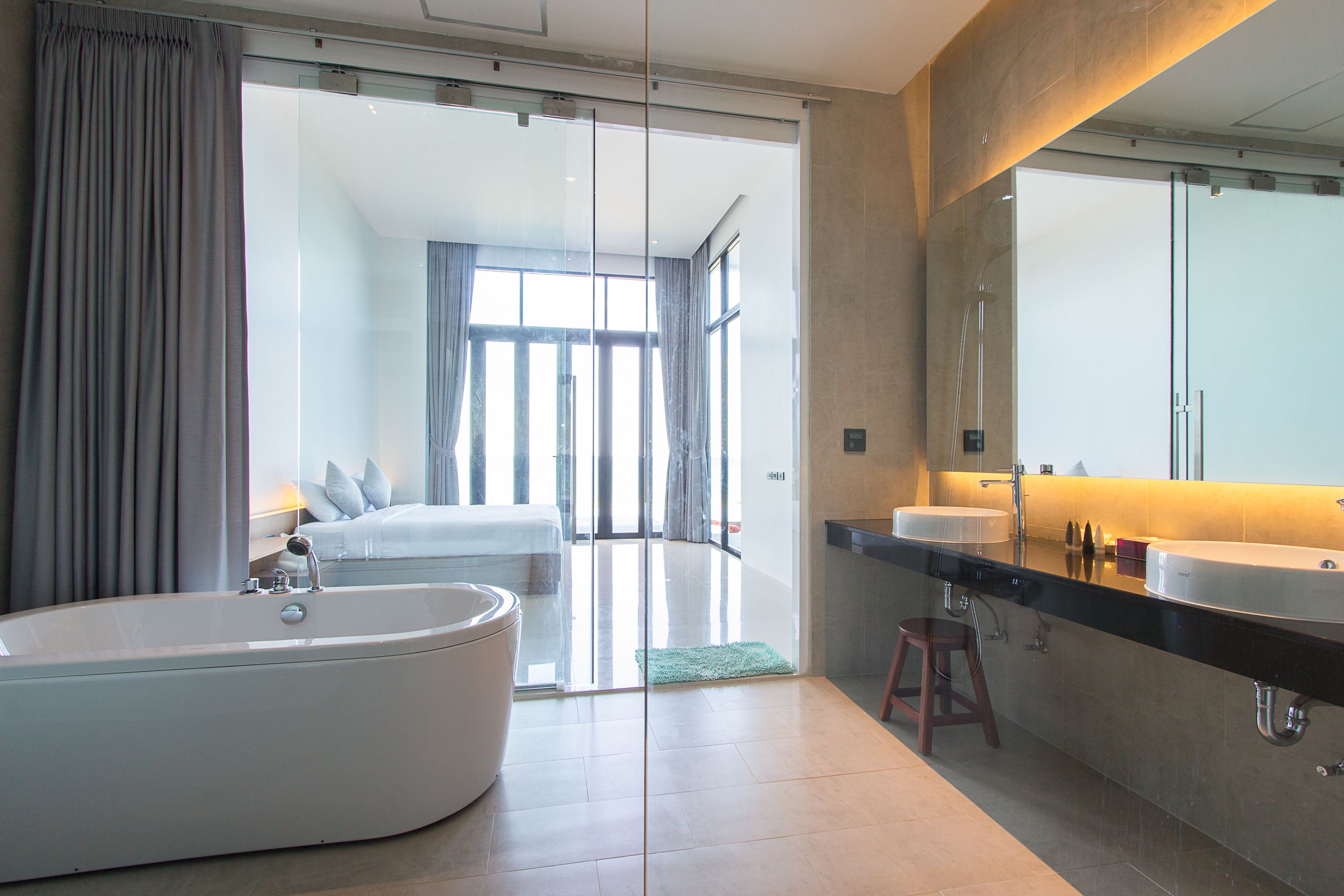 two bedroom beachfront pool villa  | deep-soaking bathtub