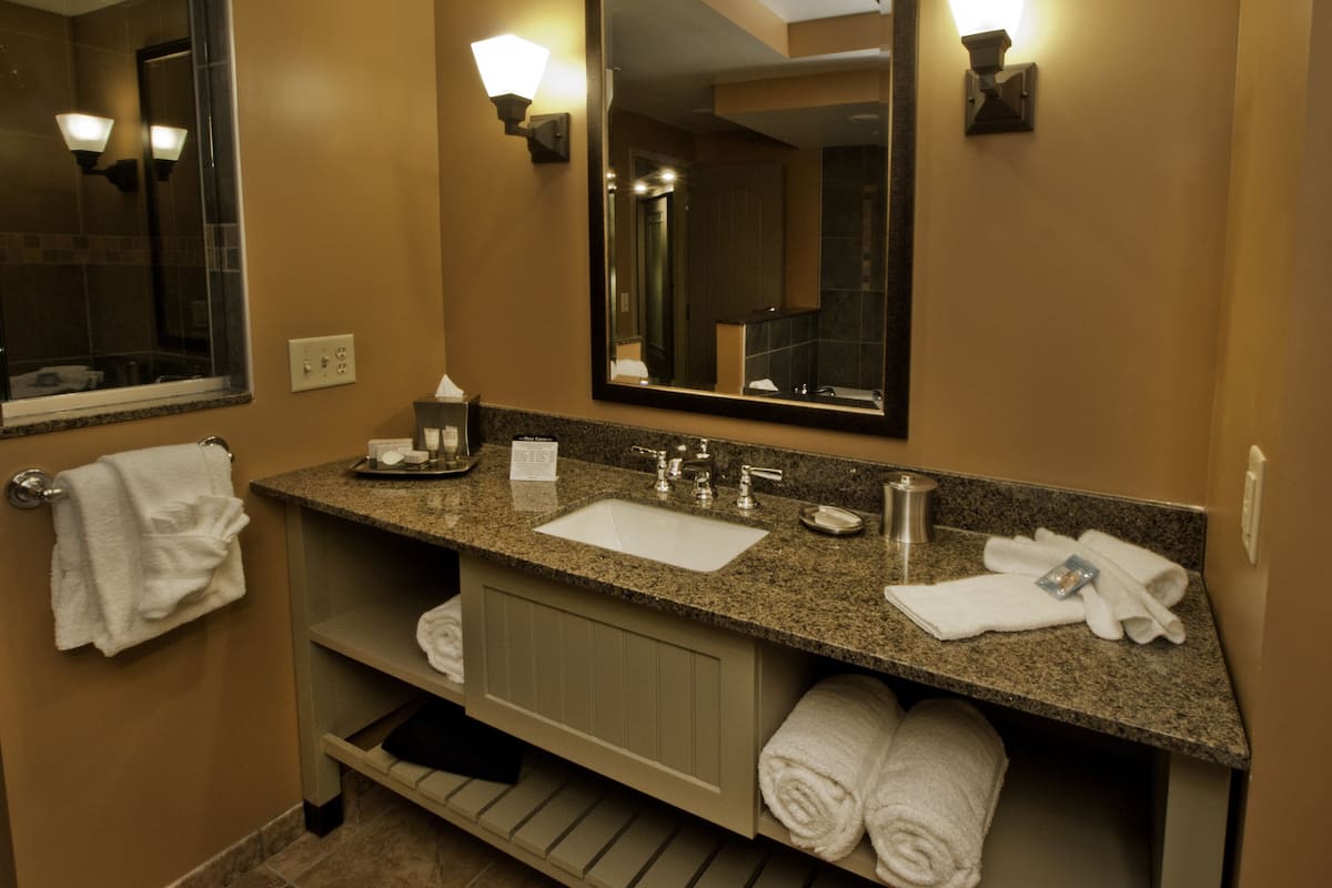 admiral suite | bathroom | shower, free toiletries, bathrobes, slippers