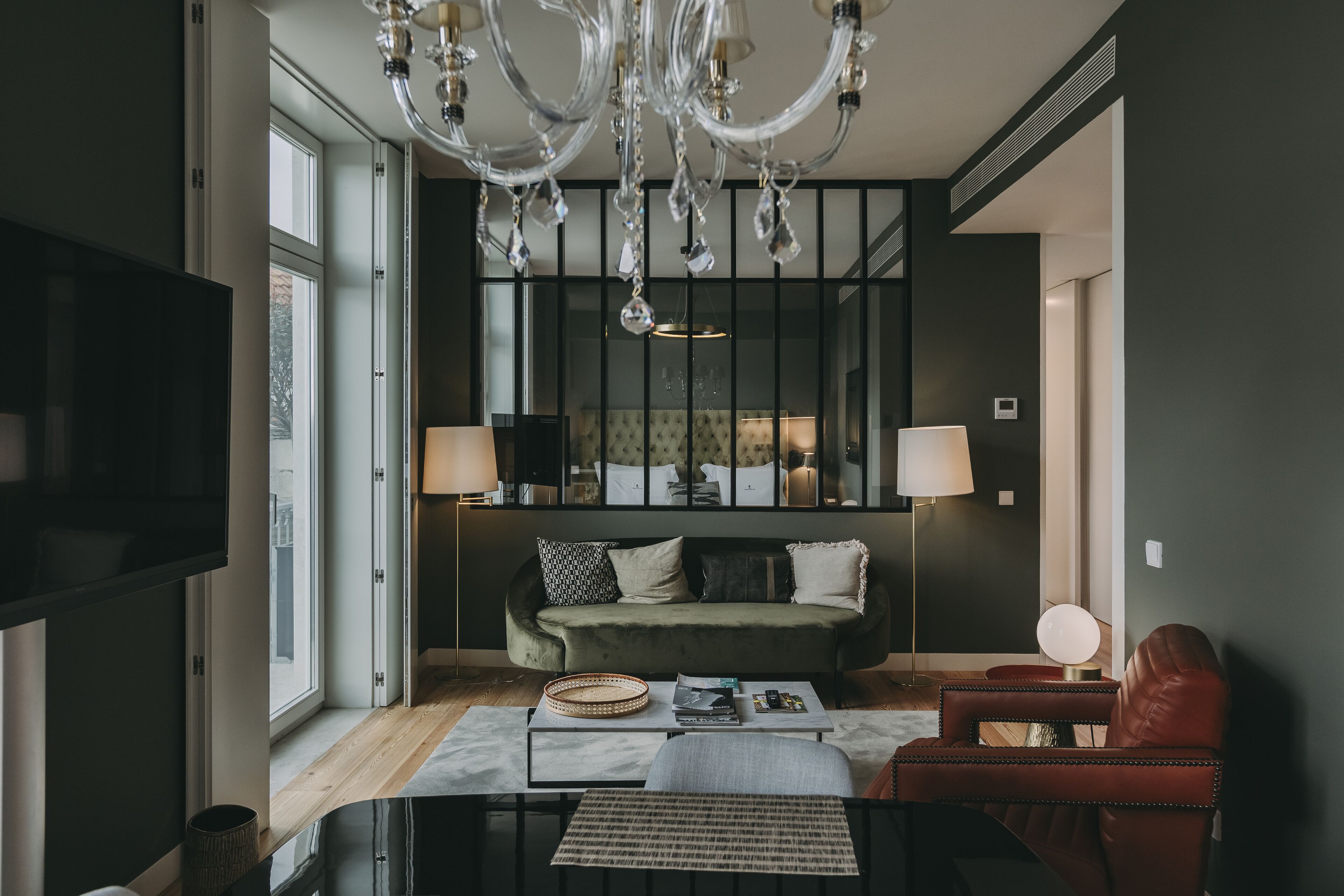 apartment, 1 bedroom, balcony, city view | living area | 24-inch lcd tv with cable channels, tv, pay films