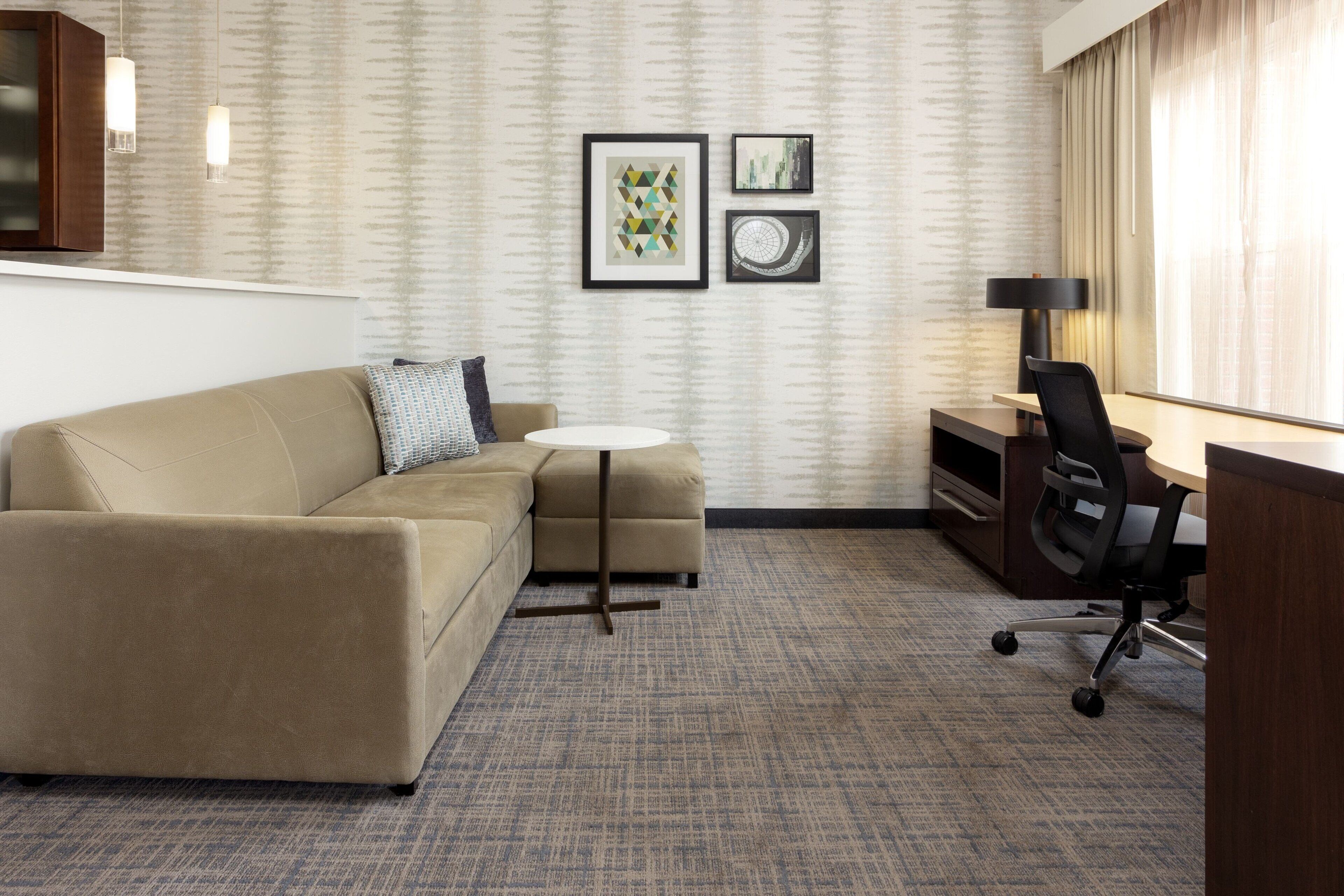 studio, 1 king bed with sofa bed | living area | tv