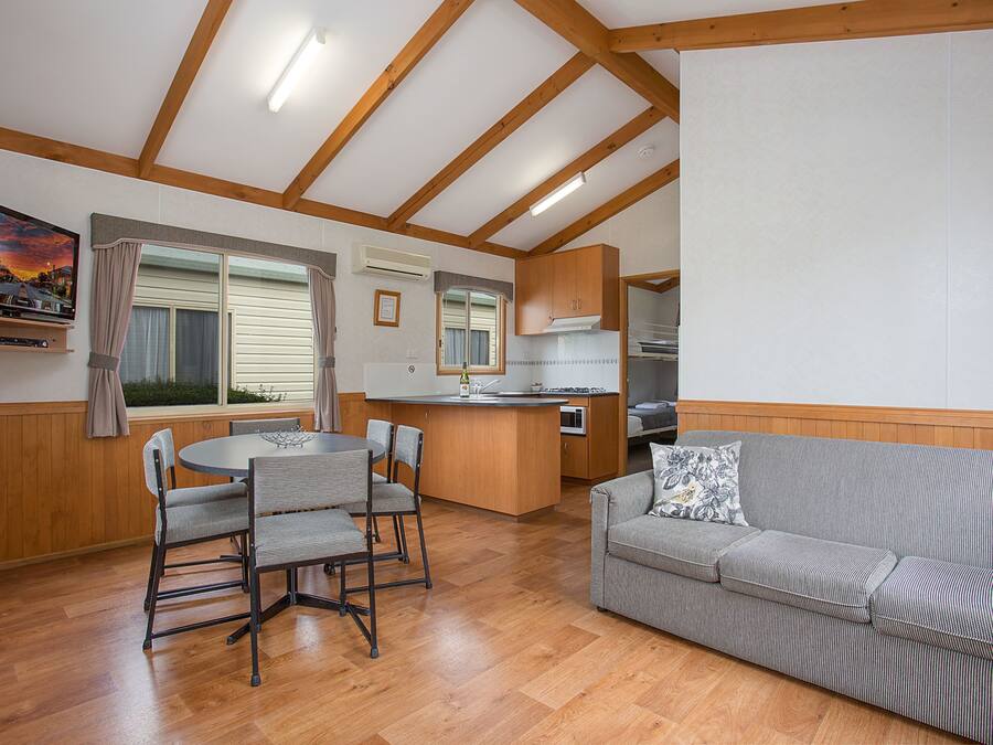 Flat-screen TV, DVD player