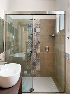 Free toiletries, hair dryer, bathrobes, bidet