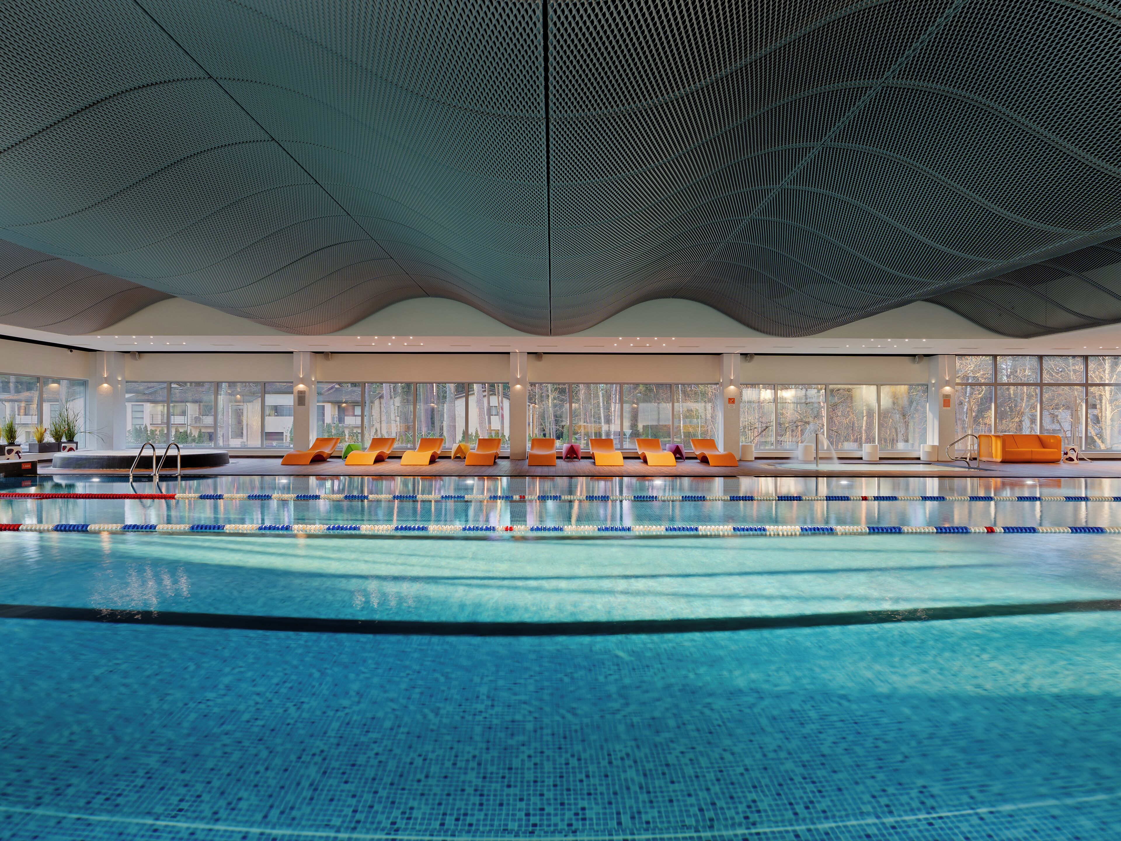 Indoor pool, seasonal outdoor pool, sun loungers