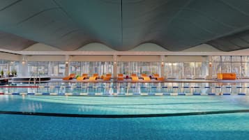 Indoor pool, seasonal outdoor pool, sun loungers