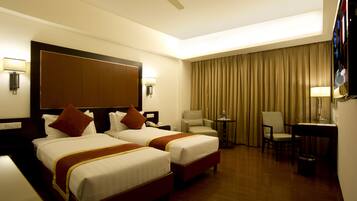 Egyptian cotton sheets, pillowtop beds, minibar, in-room safe