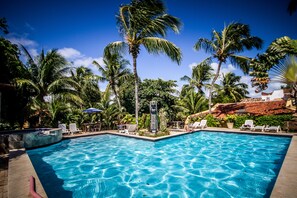 Outdoor pool, pool umbrellas, pool loungers - Pousada Cavalo Marinho (Tibau do Sul)