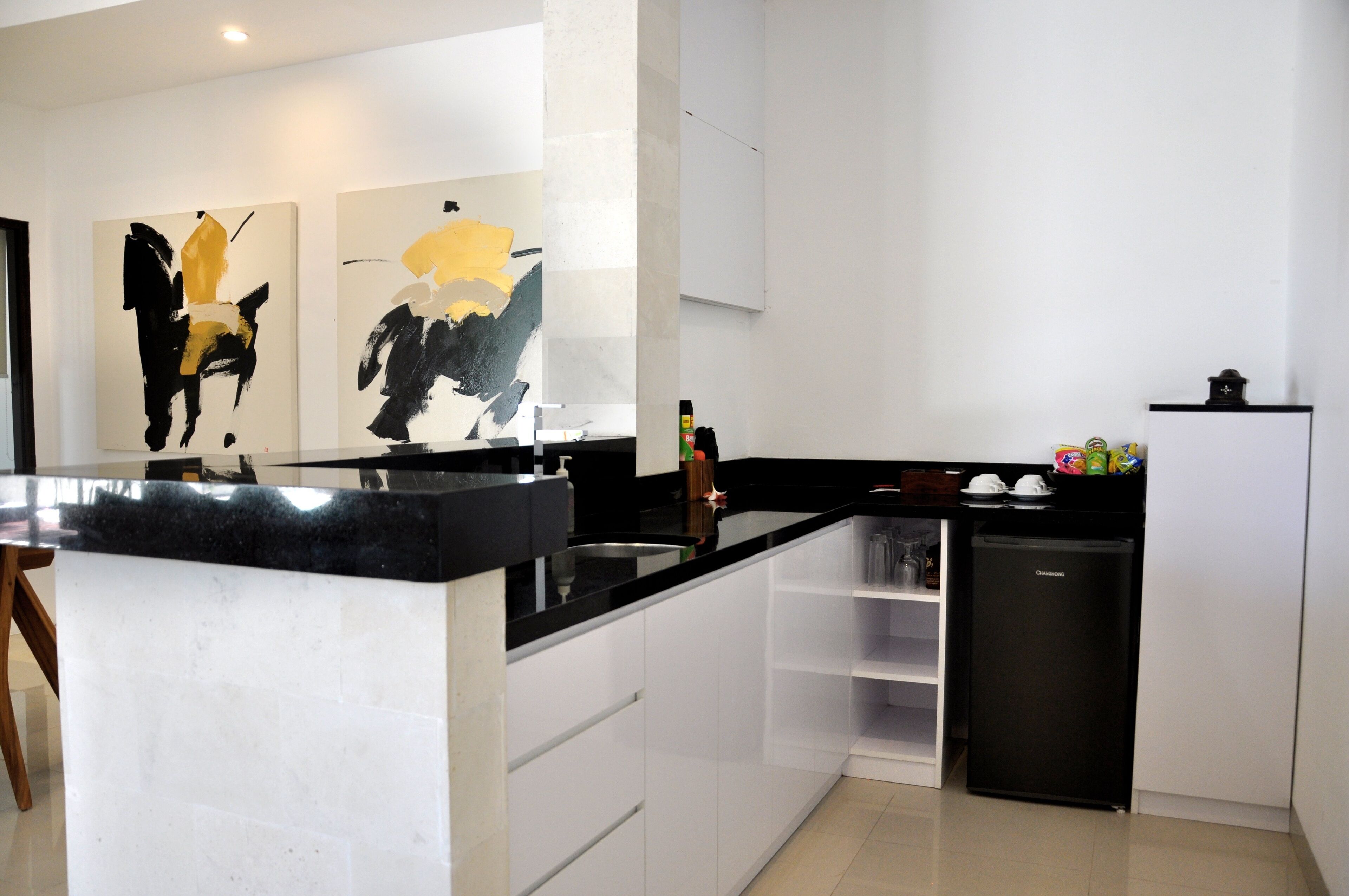 villa, 2 bedrooms, private pool | living area | 50-inch lcd tv with satellite channels