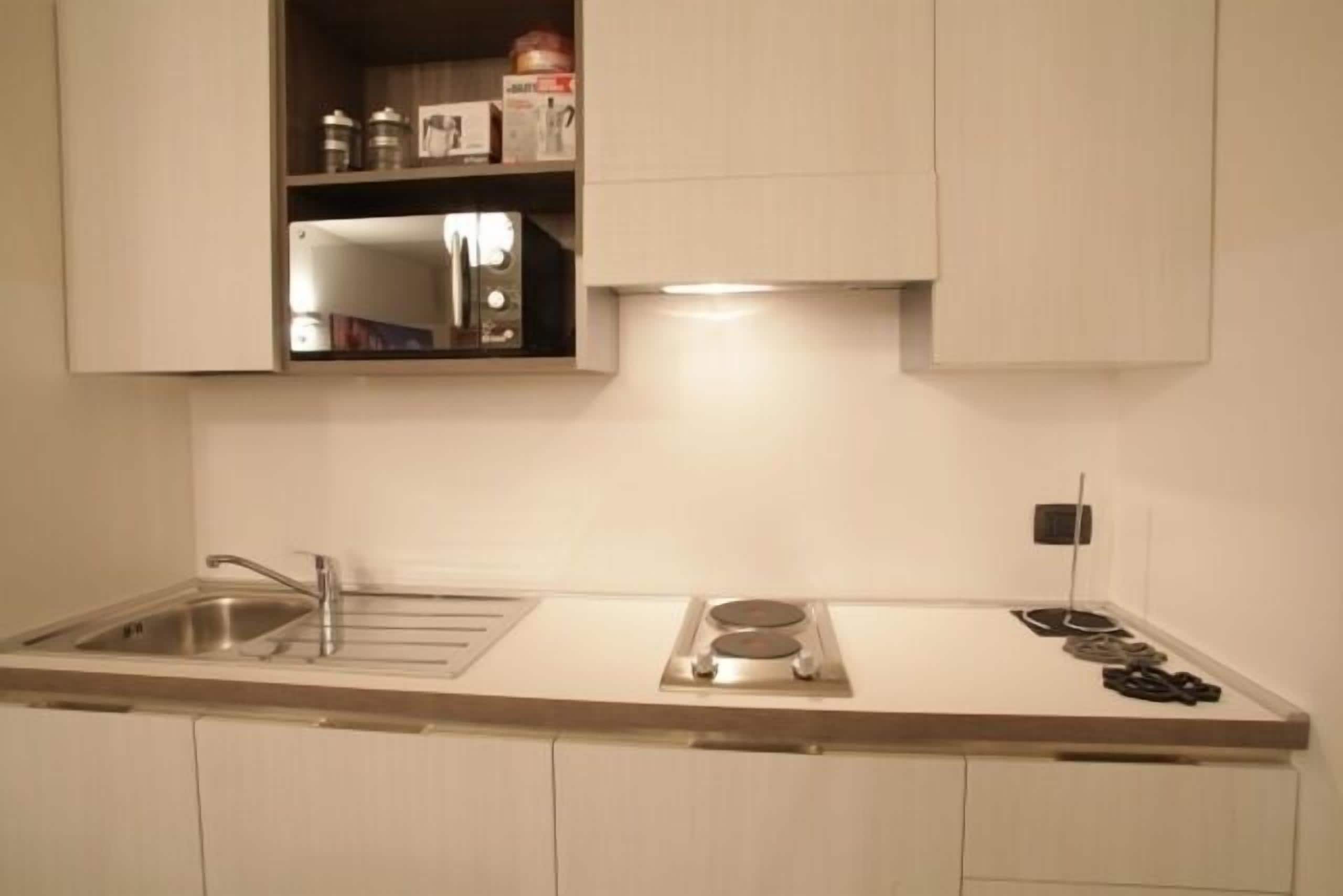 Réfrigérateur, micro-ondes, plaque de cuisson, lave-vaisselle