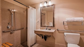 Chambre Standard, 1 grand lit, accessible aux personnes à mobilité réduite, non-fumeur | Salle de bain | Articles de toilette griffés, séchoir à cheveux, serviettes fournies