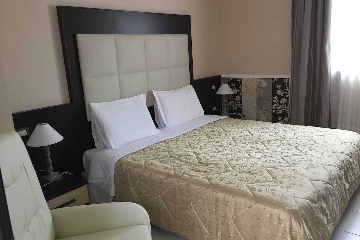 standard double room single use, 1 double bed | hypo-allergenic bedding, desk, soundproofing, iron/ironing board