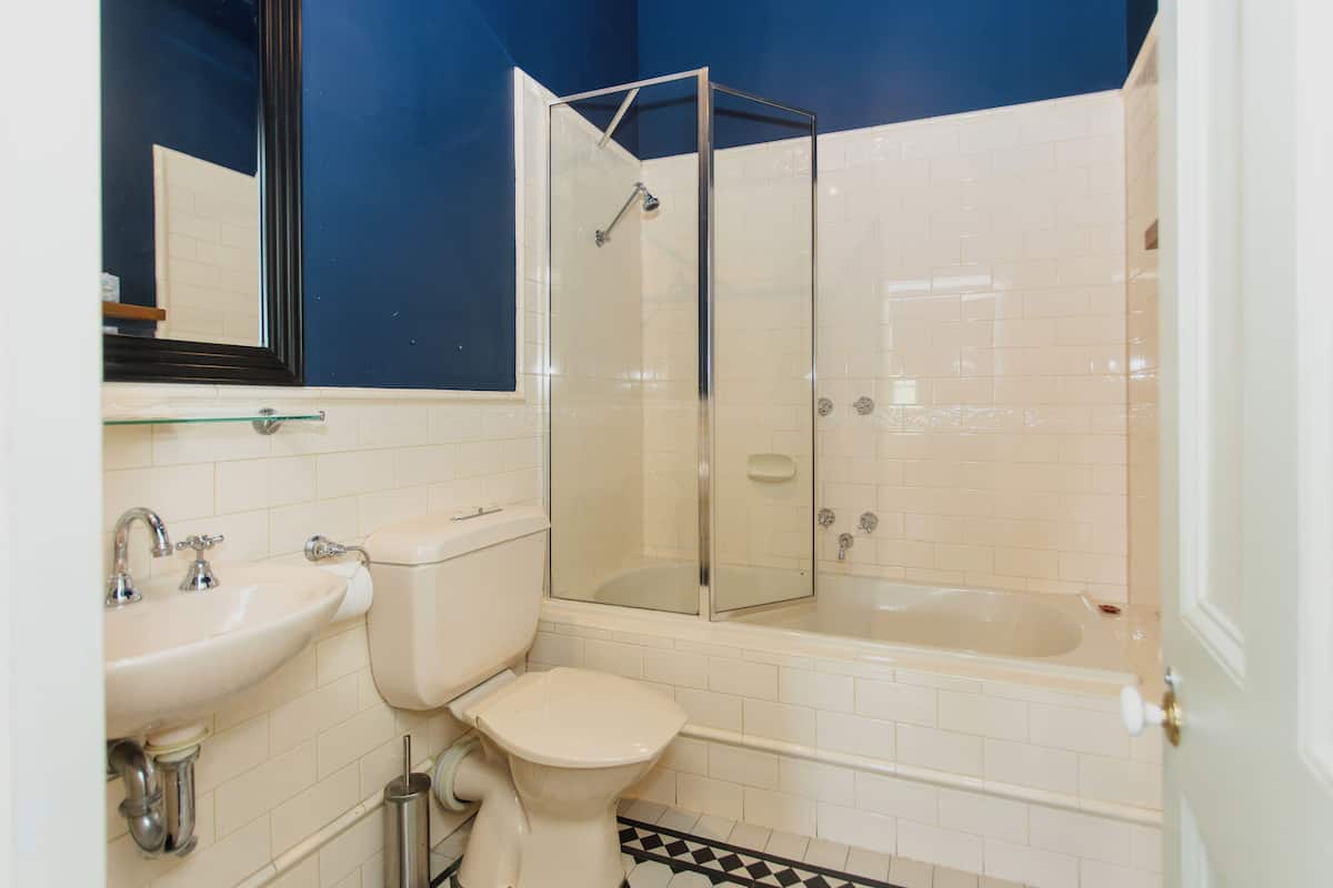 tower suite | bathroom | shower, free toiletries, hair dryer, towels