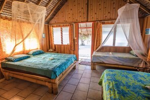 Family Bungalow, Beachfront | Premium bedding, in-room safe, iron/ironing board