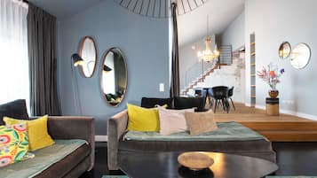 Penthouse, 3 Bedrooms, Terrace (1) | Living area | 48-inch flat-screen TV with satellite channels, TV