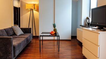 Studio, Balcony | Living area | LCD TV