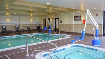 Indoor pool, pool loungers