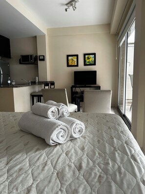 Superior Studio | Living area | 32-inch LCD TV with cable channels, TV - Arenales Suites (Buenos Aires)