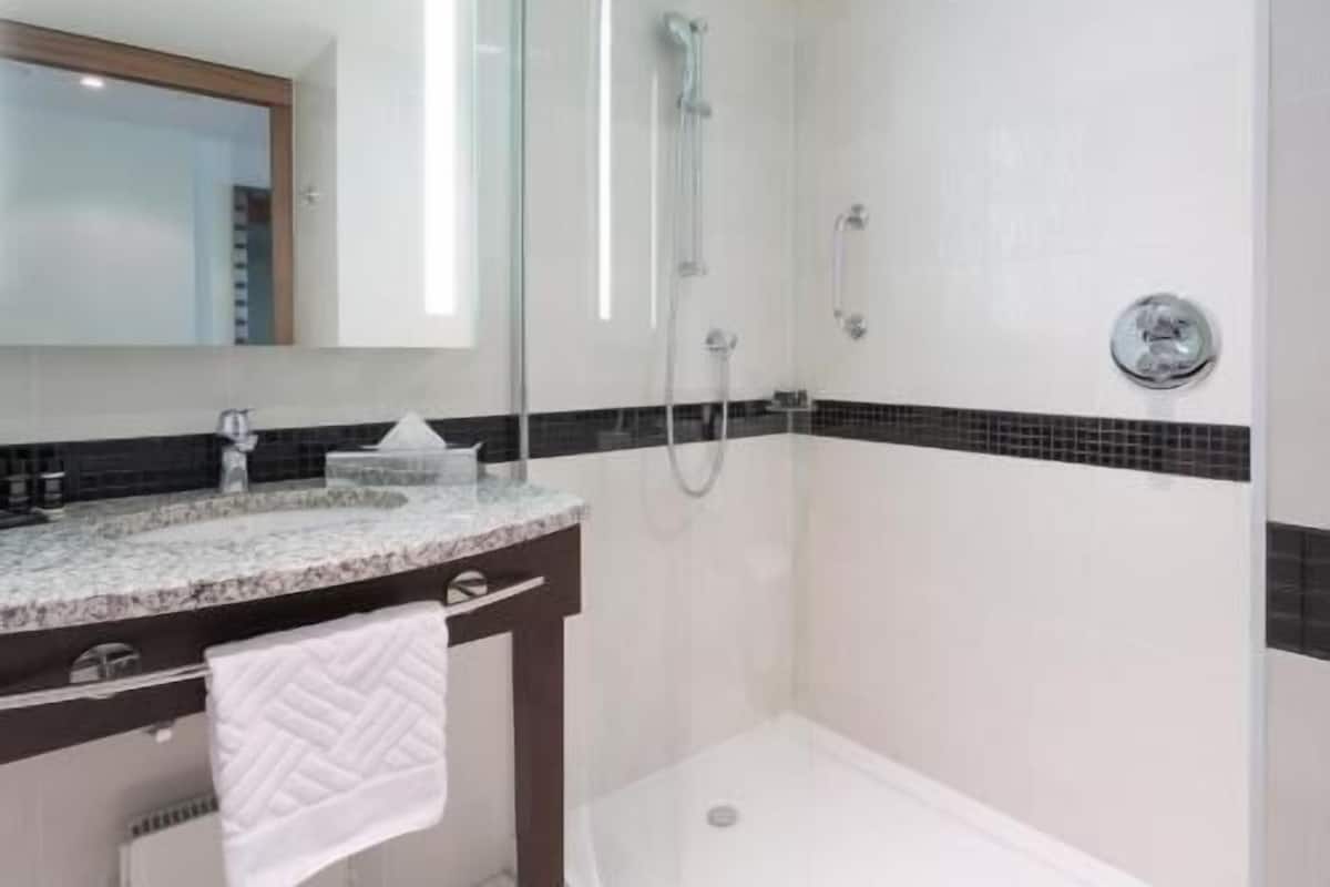 Bathroom | Shower, free toiletries, hair dryer, towels