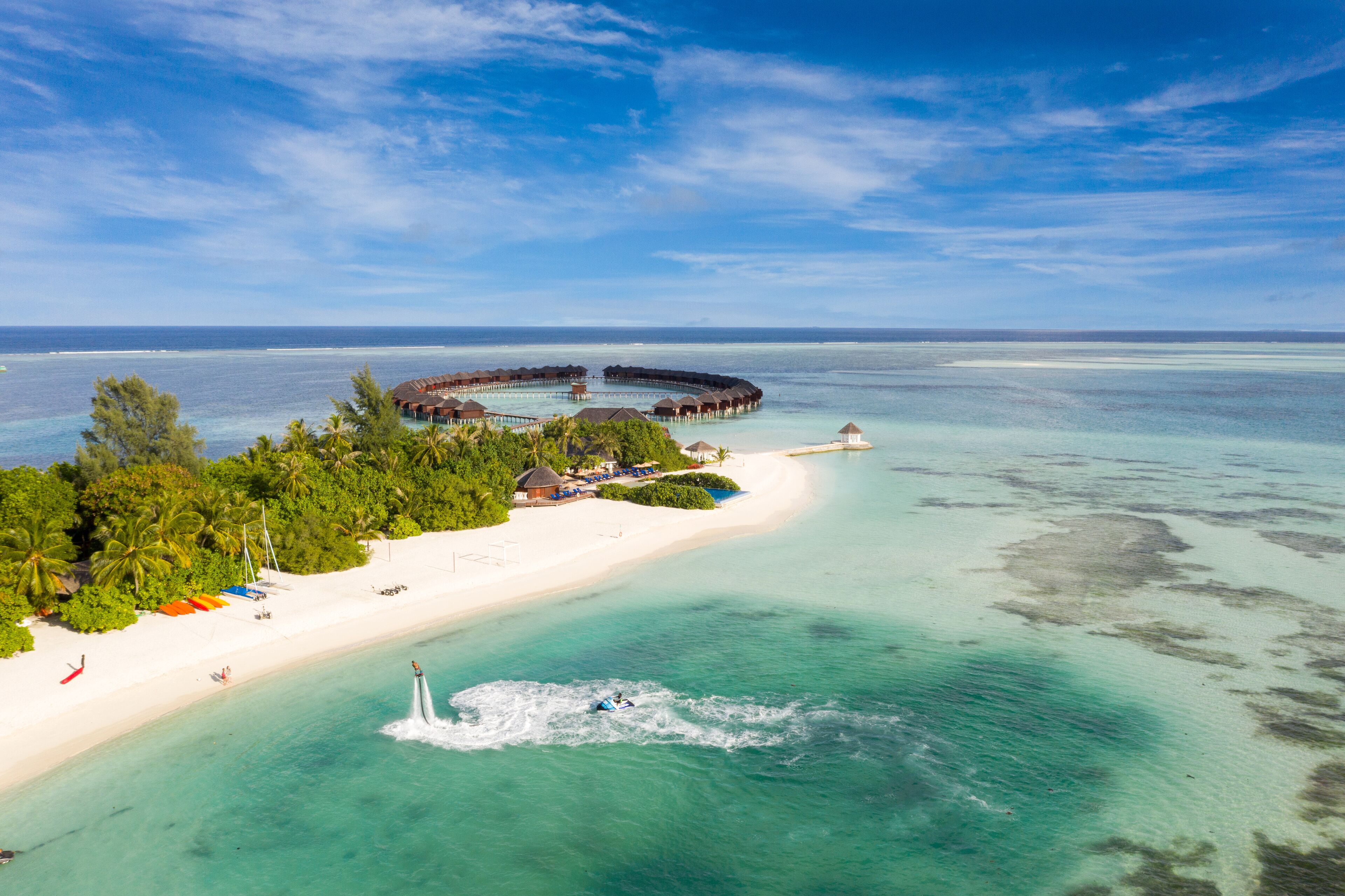 On the beach, sun-loungers, scuba diving, snorkelling