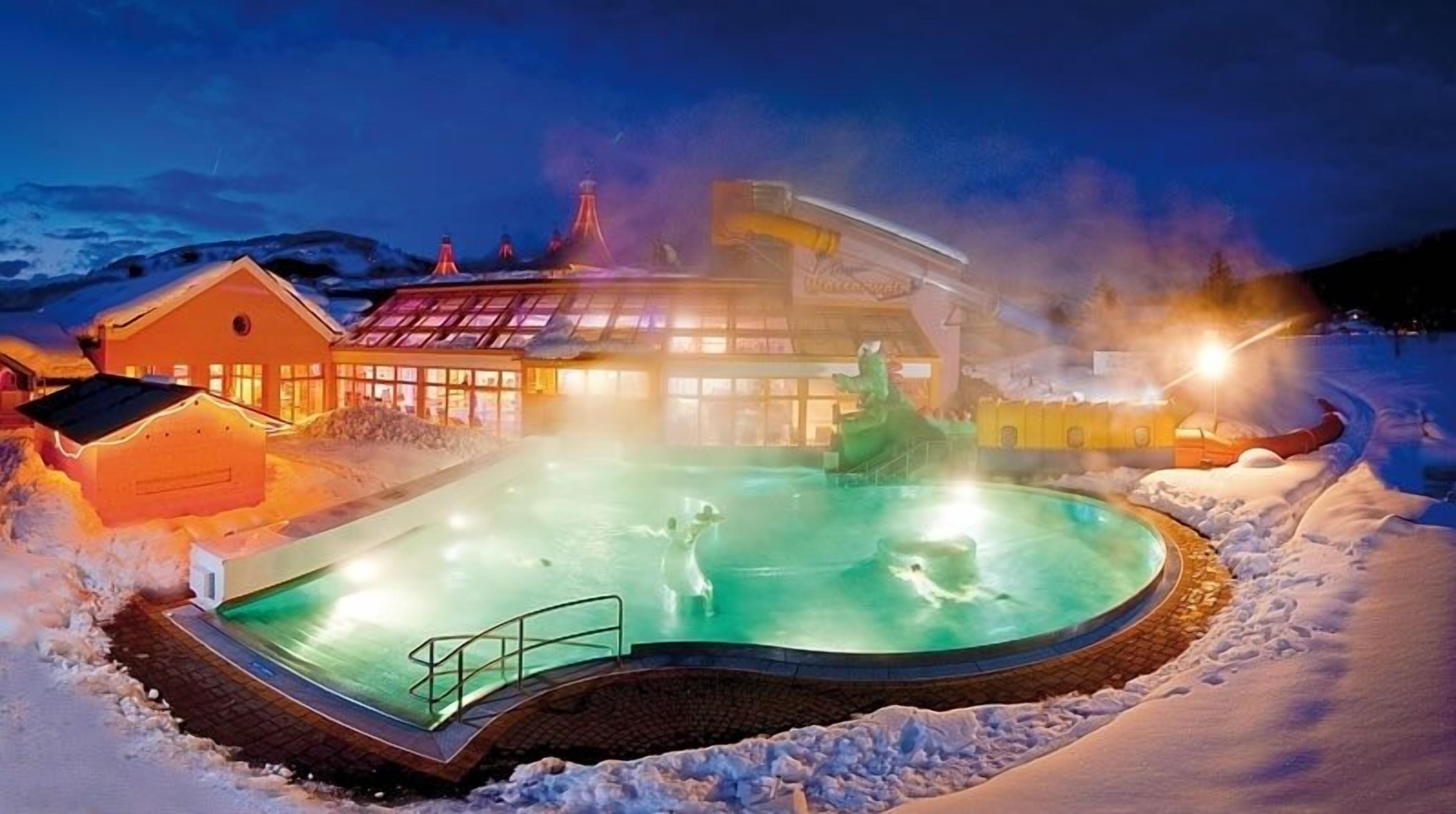 indoor pool, pool loungers