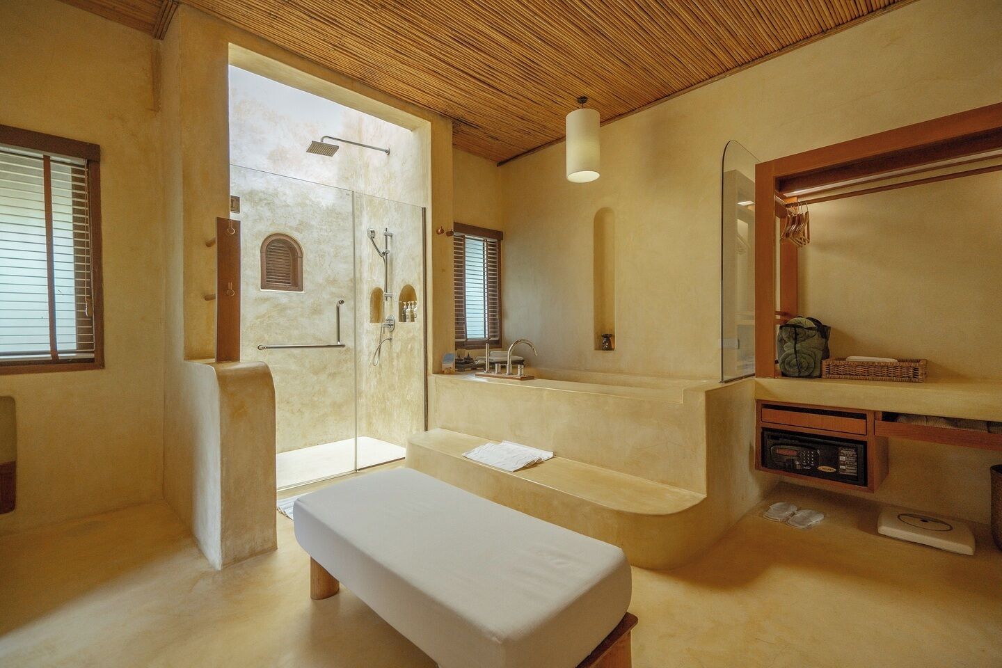 deluxe pool villa | bathroom | separate bathtub and shower, deep-soaking bathtub, rainfall showerhead