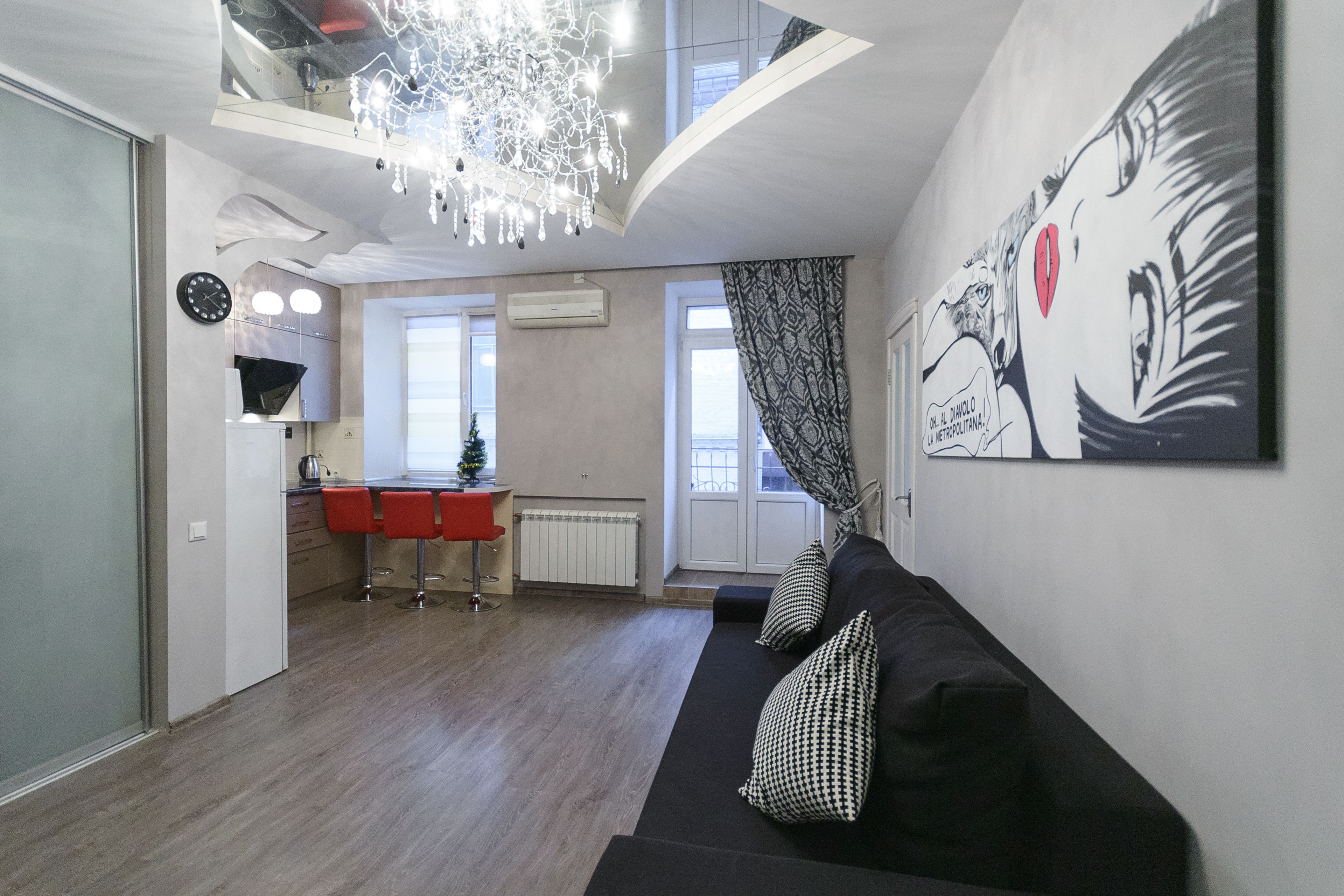 Apartemen Comfort, 1 kamar tidur, balkon | Area keluarga | TV