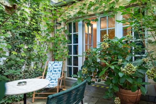 Studio, 1 yhden hengen sänky, patio, näköala puutarhaan | Terassi/patio
