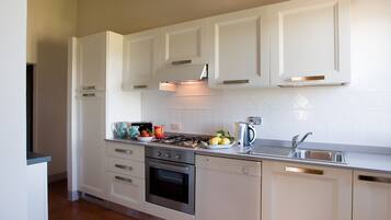 Fridge, microwave, stovetop, dishwasher