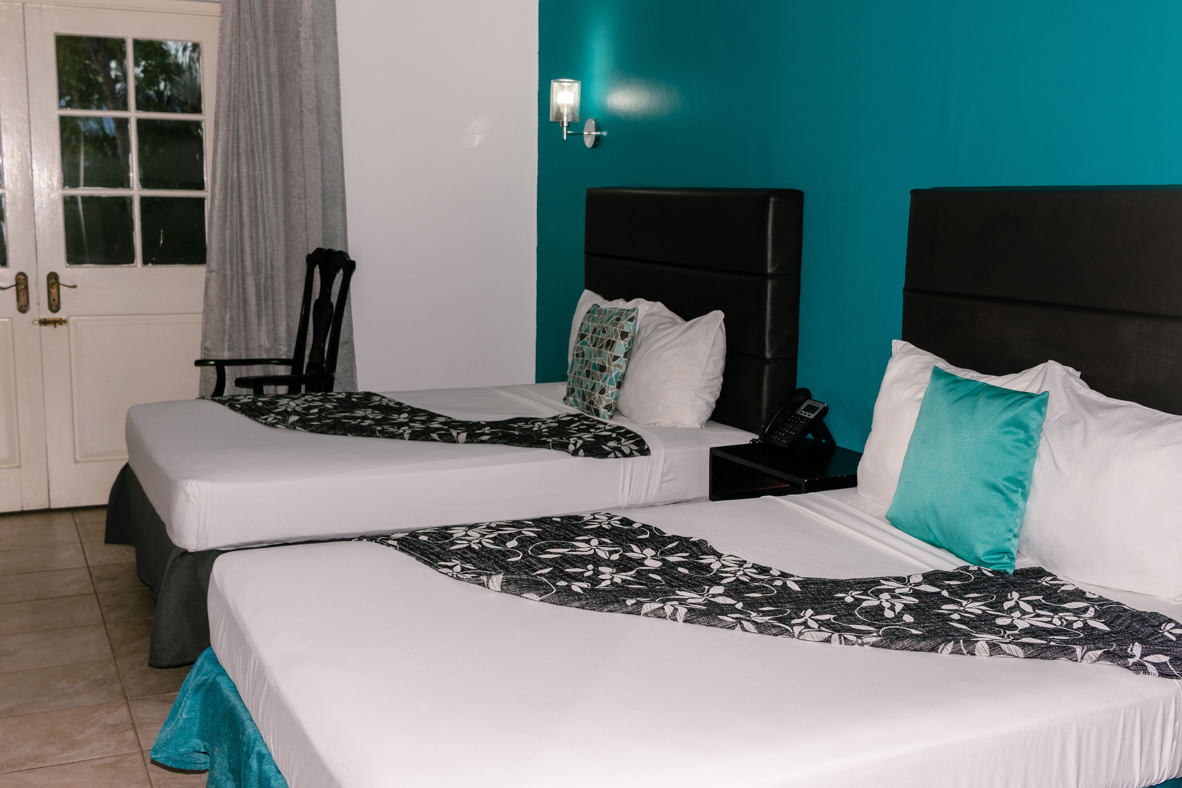 comfort room, 2 double beds, garden view | 1 bedroom, egyptian cotton sheets, premium bedding, down duvets