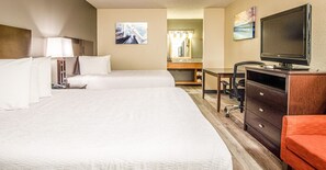 Premium bedding, desk, blackout drapes, iron/ironing board