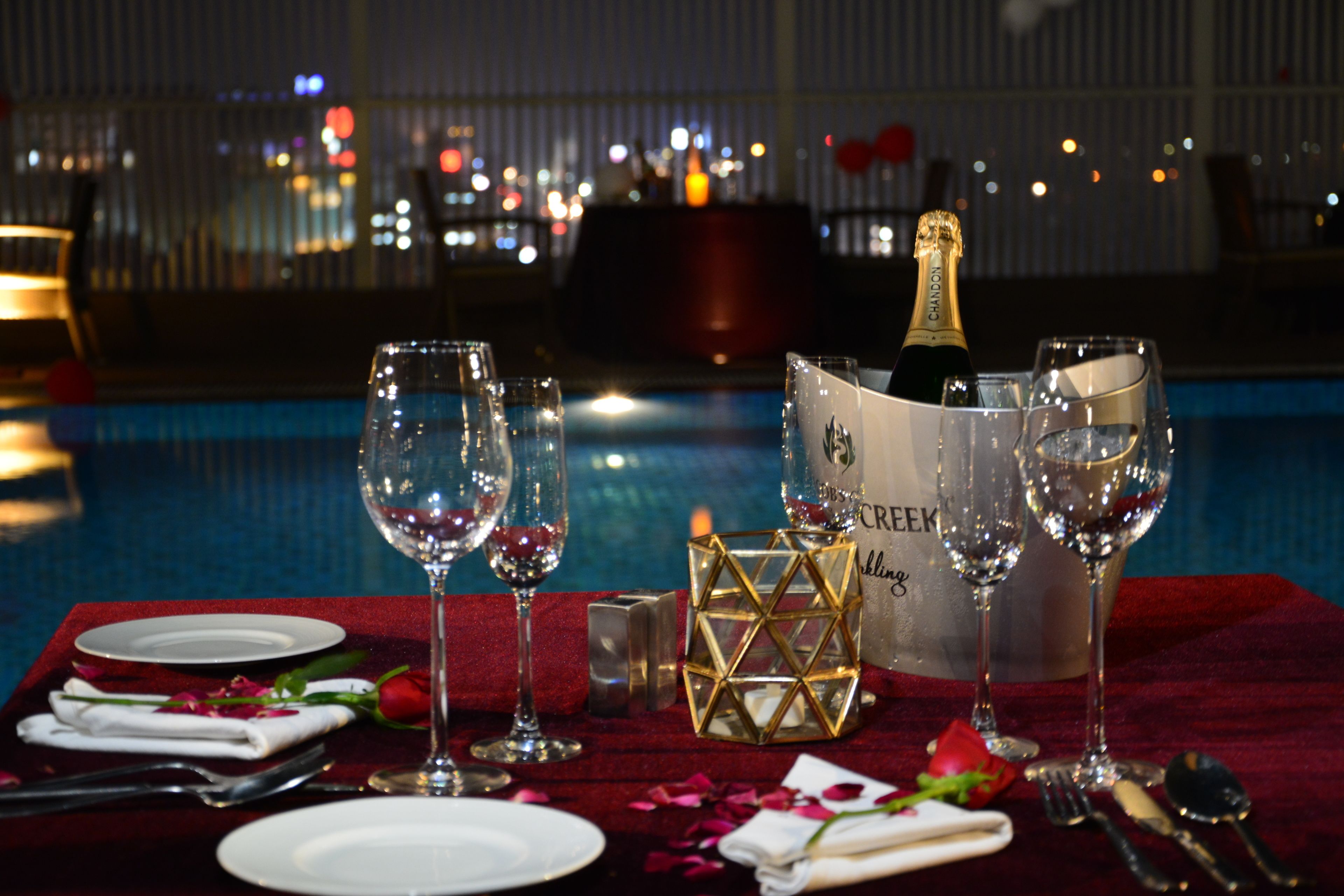 outdoor banquet area